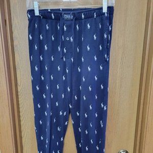 POLO RALPH LAUREN Mens S Blue Pajama Lounge ALL OVER PONY Pants